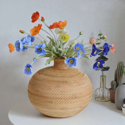 Garduru Rattan Vase | Handgefertigter Blumenkorb | Natürliche Dekoration | Stilvolles Design für Zuhause