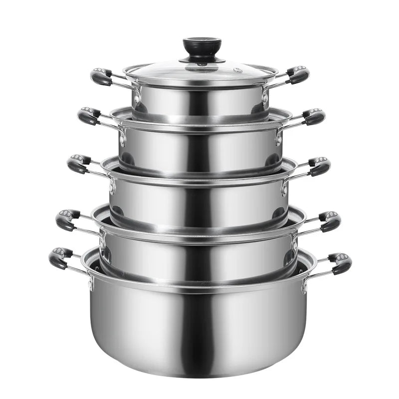 Garduru | set of 5 stainless steel saucepans