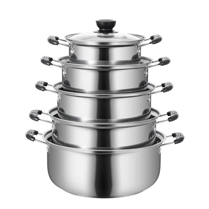 Garduru | set of 5 stainless steel saucepans