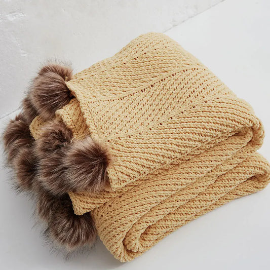Garduru - Weiche Chenille-Strickdecke für Bett und Sofa
