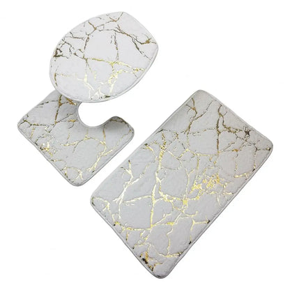 Garduru Druck Toilettenteppich Set im eleganten Marmor-Stil