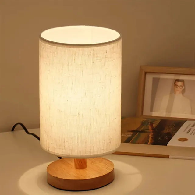 Royallure USB Retro Nachttischlampe – Elegantes Stoffdesign