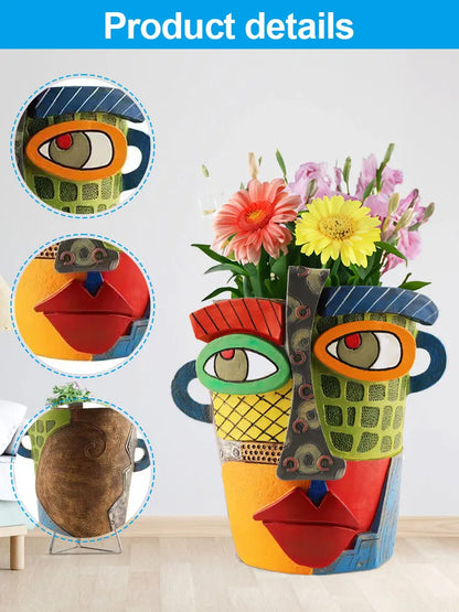 Bunter Gesichts-Blumentopf – Kreative Deko für Zuhause und Garten
