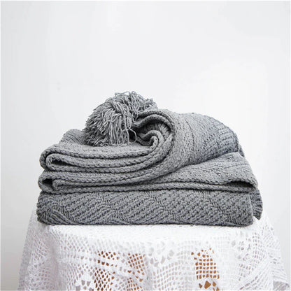 Garduru - Weiche Chenille-Strickdecke für Bett und Sofa