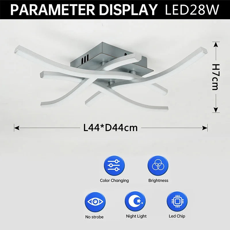 LED Deckenlampe Modern 3-Farben Dimmbare Deckenleuchte