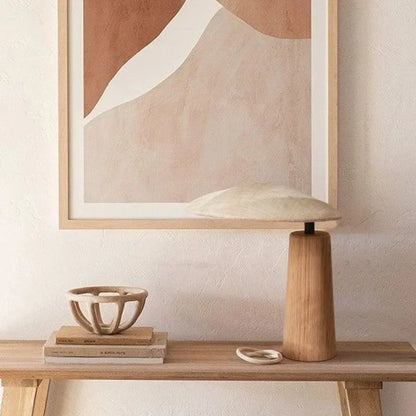 Garduru Wabi-Sabi Leinen Tischlampe | Minimalistisches Design | Natürliche Beleuchtung | Wohnkultur | Schlafzimmerlampe