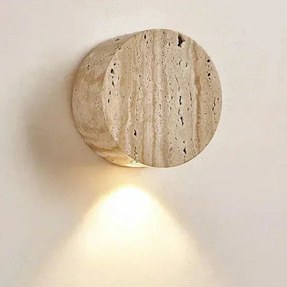 Natürliche Travertin-Wandleuchte – Minimalistisches Wabi-Sabi-Design mit sanfter Umgebungsbeleuchtung für Badezimmerwandleuchten und Wandleuchten