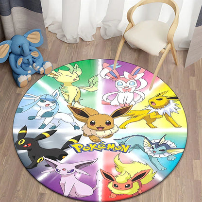 Pokemon Cartoon HD Gedruckter Rundteppich Dropshipping Teppich für Wohnzimmer Bereich Teppich Große Haustiermatte Weiche Kreis Teppiche Raumteppich