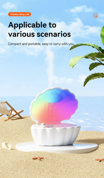 Shell Schlafhilfe Bluetooth Lautsprecher – RGB Nachtlicht mit Luftbefeuchter & Anti-Schwerkraft-Design