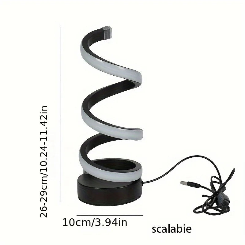 Spiral LED Schreibtischlampe mit einstellbarem Licht und modernem Design
