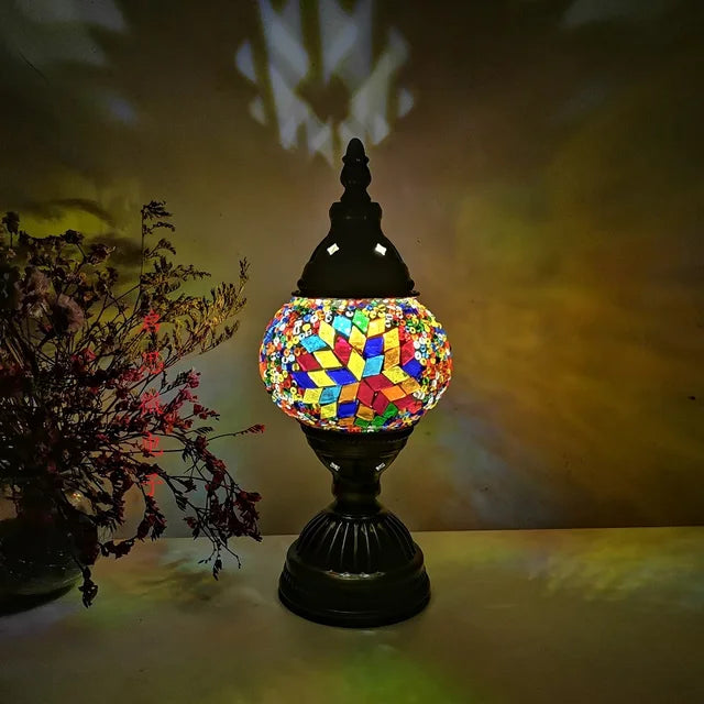 Türkische Mosaik Tischlampe – Handgefertigtes künstlerisches Nachttischlicht