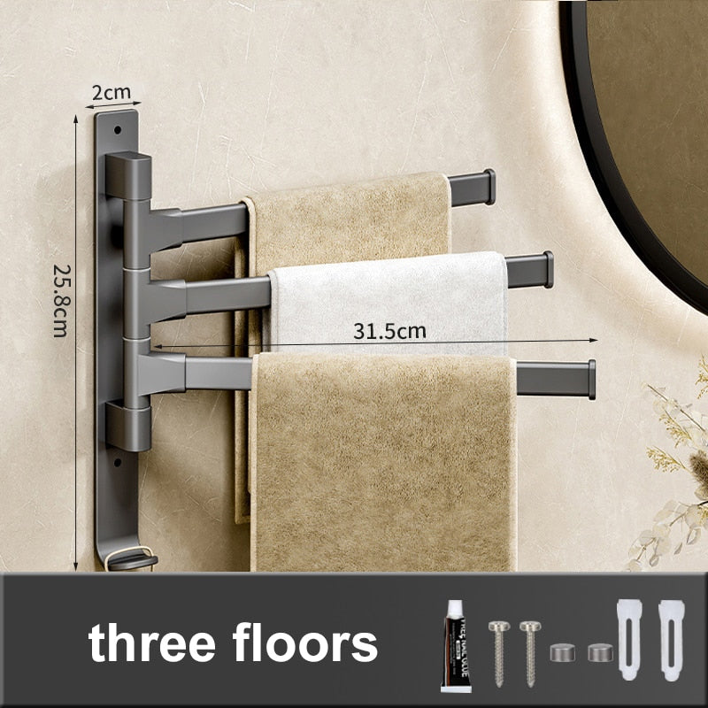 Wandmontierter, drehbarer Handtuchhalter - selbstklebend, bohrfrei