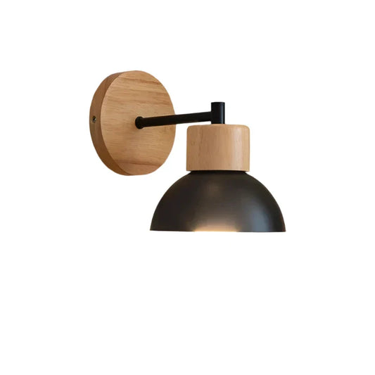 Nordic LED Wandleuchte mit Holzfuß – Elegante Eisen Wandlampe für Haus und Büroun 쓰기