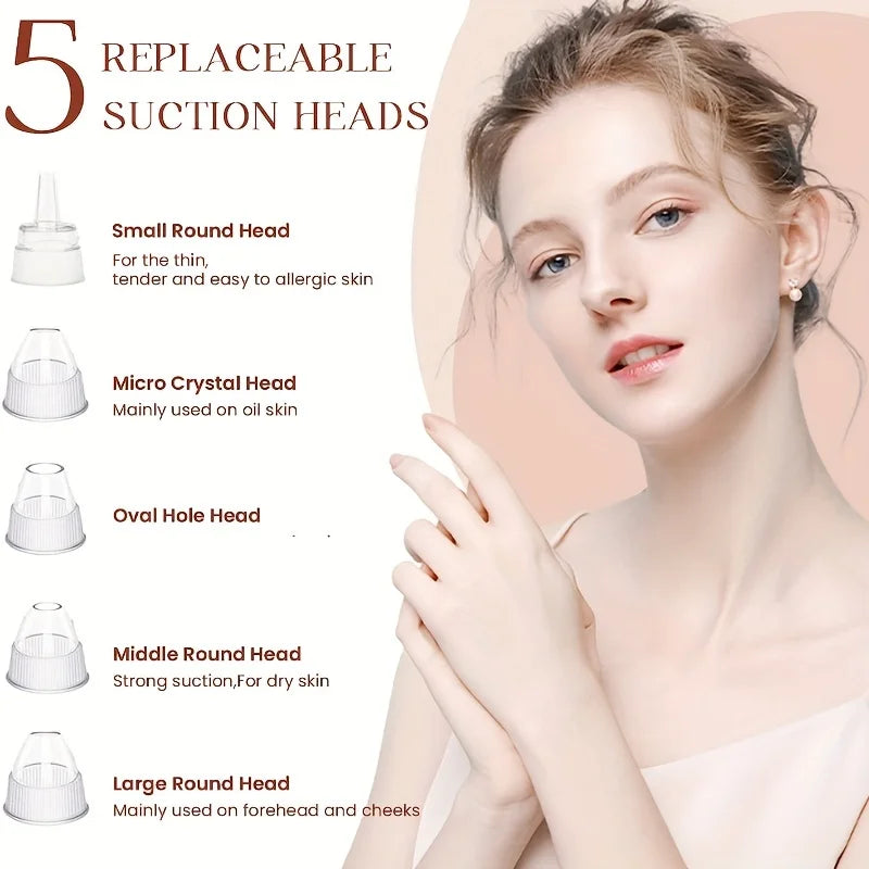 Blackhead Entferner Porenstaubsauger - 5 Saugmodi USB wiederaufladbares Gesichts-Porenreinigungsset
