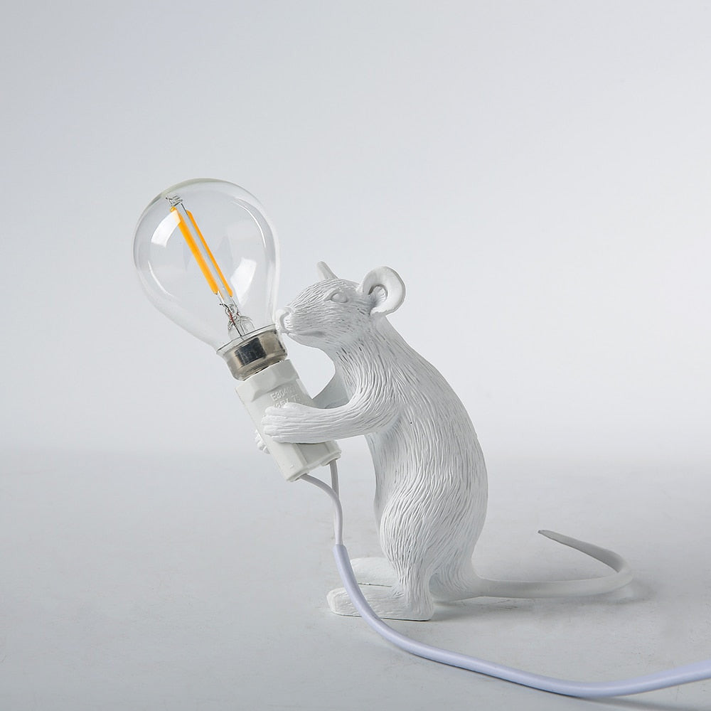 Royaleva Say Cheese Maus Tischlampe - Künstlerische Harz LED Licht Dekor