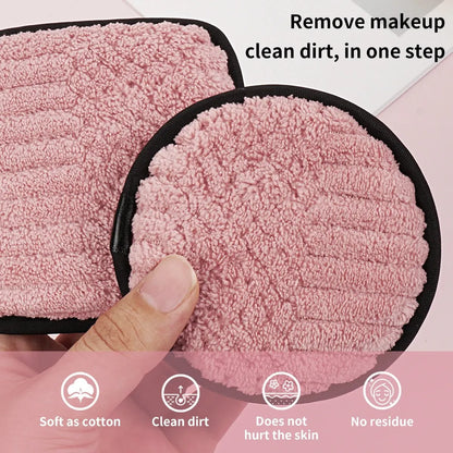 10 Stück Makeup-Entferner Mikrofasern Baumwollpads – Wiederverwendbares & Waschbares Hautpflegewerkzeug