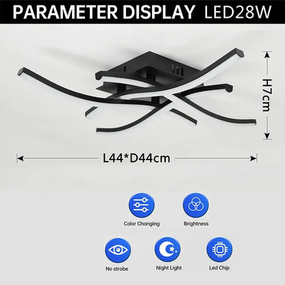 LED Deckenlampe Modern 3-Farben Dimmbare Deckenleuchte