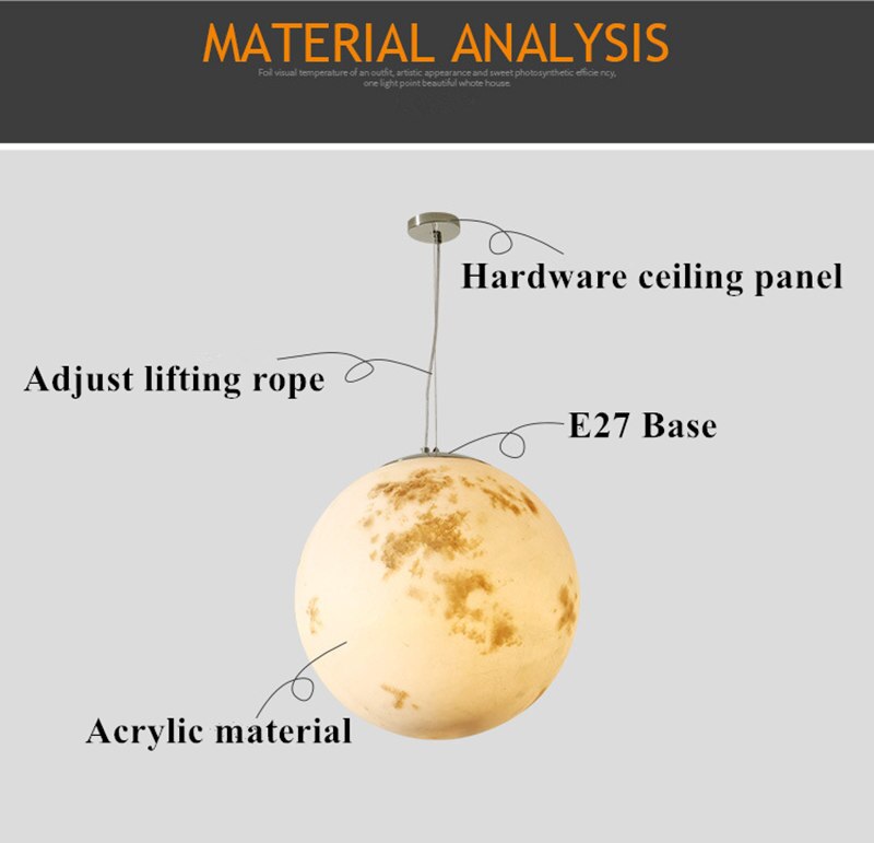 Nordischer moderner kreativer Vollmond-Kronleuchter