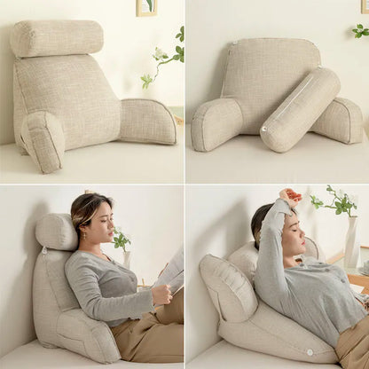 Deluxe Rückenstütz-Kissen – Ergonomische Unterstützung mit verstellbarem Kopfteil & waschbarem Bezug