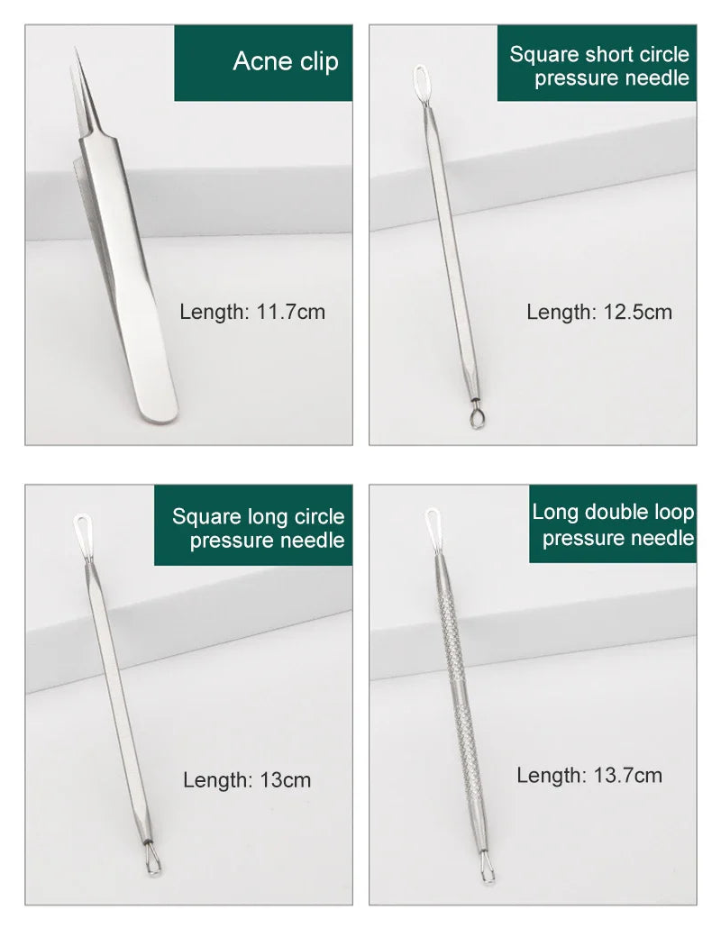 Akne- und Mitesserentferner-Nadeln-Set - Edelstahl-Porenreiniger-Werkzeug