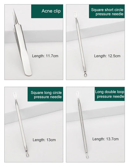 Akne- und Mitesserentferner-Nadeln-Set - Edelstahl-Porenreiniger-Werkzeug