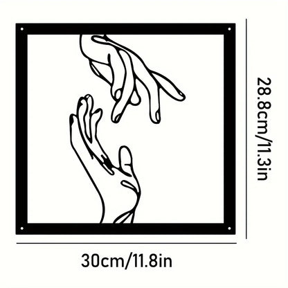 Verbundene Hände Metall-Wanddekoration – Minimalistisch und Verbindend
