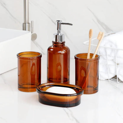 Apothecary Luxe – Elegantes Glas-Badezimmer-Set für einen zeitlosen Look