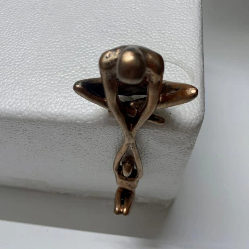 Abstrakte bronzene Paar Skulptur