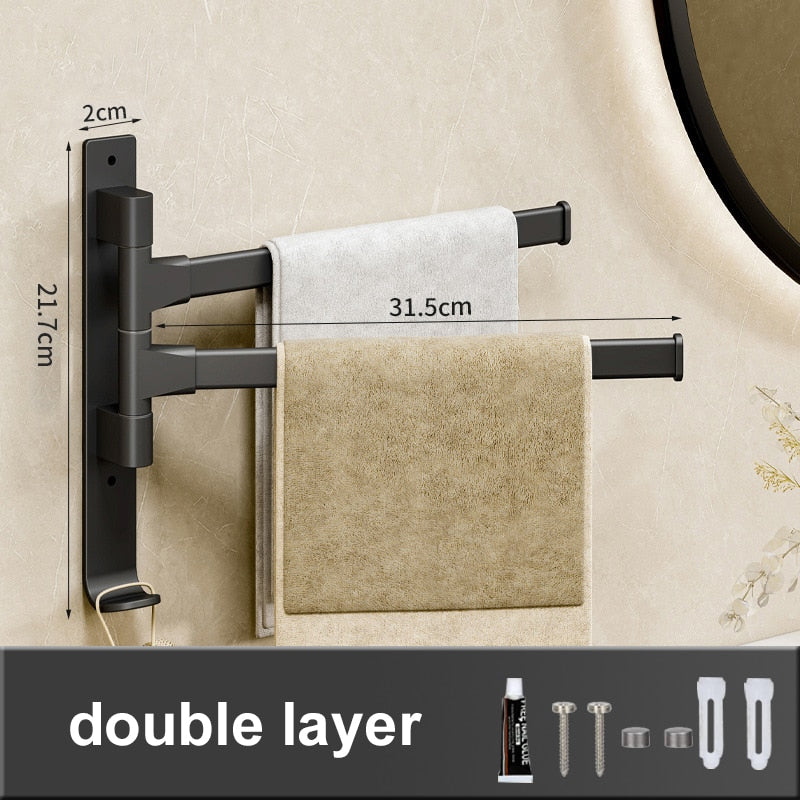 Wandmontierter, drehbarer Handtuchhalter - selbstklebend, bohrfrei