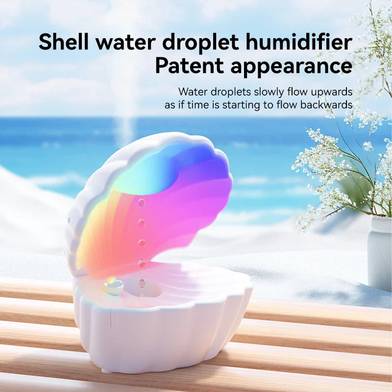 Shell Schlafhilfe Bluetooth Lautsprecher – RGB Nachtlicht mit Luftbefeuchter & Anti-Schwerkraft-Design