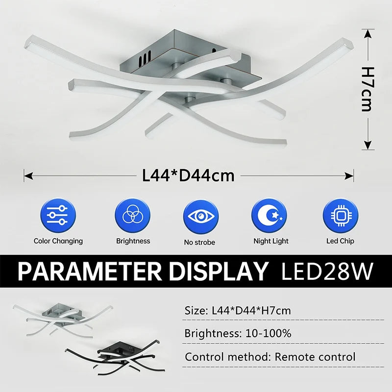 LED Deckenlampe Modern 3-Farben Dimmbare Deckenleuchte