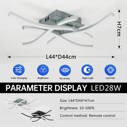 LED Deckenlampe Modern 3-Farben Dimmbare Deckenleuchte