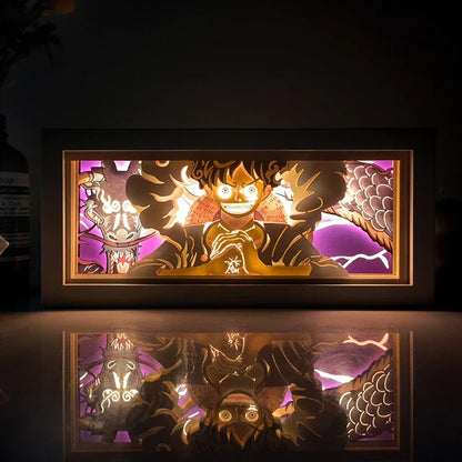 Anime 3D LED Lichtbox – Dragon Ball-inspirierte Papierschnitt-Nachtlampe mit Fernbedienung