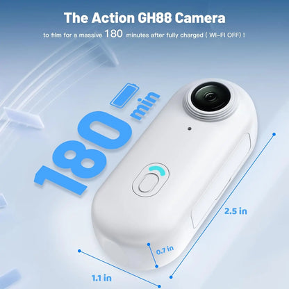 1080P Kleine WiFi Mini Pocket Action Kamera - Tragbarer Sport Video Recorder für Kinder, Freisprech, am Körper getragen