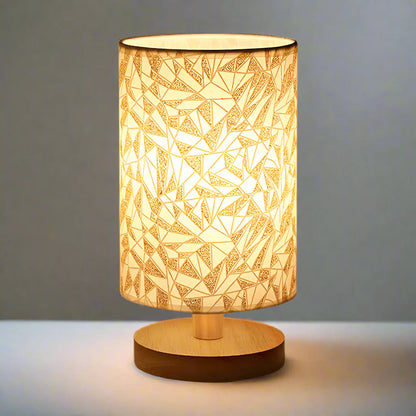 Holz-Nachtischlampe – USB-betriebene Leinen-Tischlampe für Schlafzimmer & moderne Wohnkultur