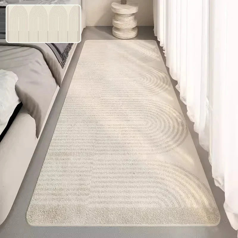 Royaleva Moderner Nachttischteppich - Weicher Faux Cashmere Rutschfester Langer Bereichsteppich