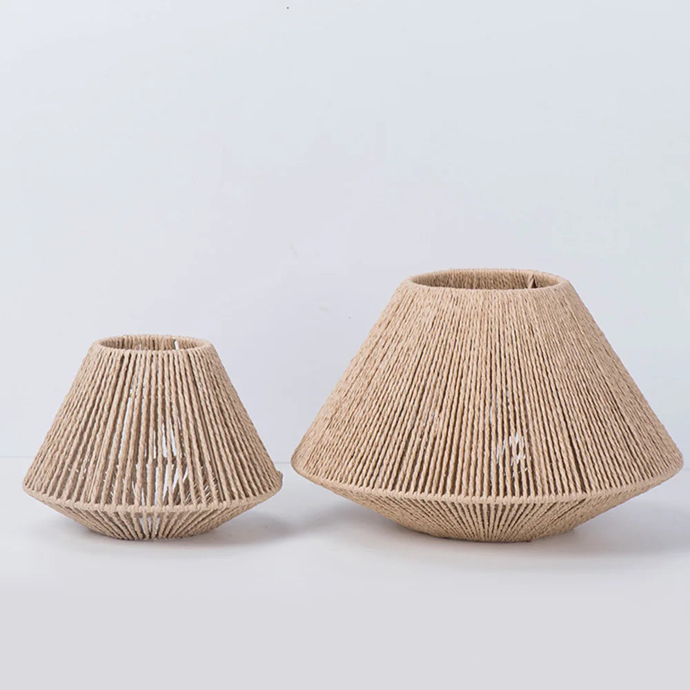 Rattan-Seillampe – Gewebte Lampe – Rustikale geflochtene Hängelampe – Landhausstil