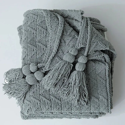 Garduru - Weiche Chenille-Strickdecke für Bett und Sofa