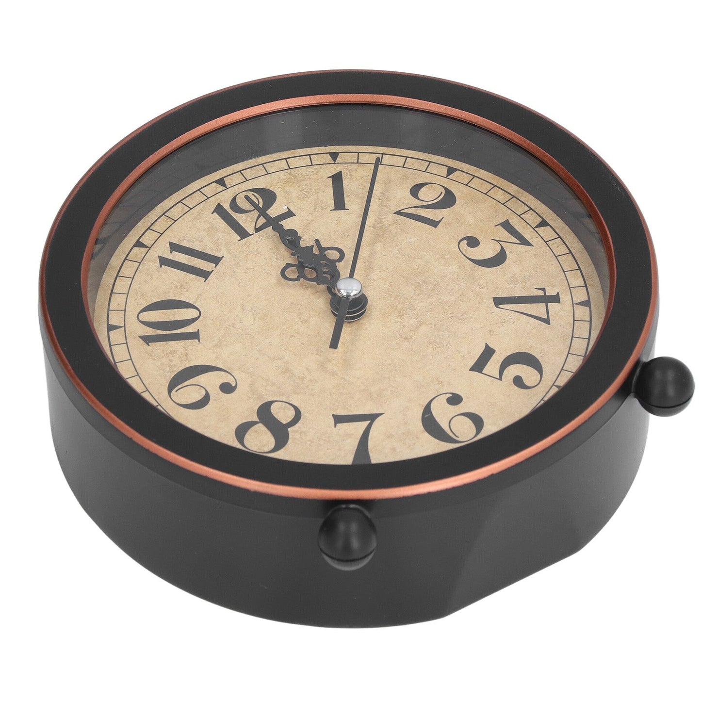 Schwarzer Retro Wecker – Mute Metal Design – Dekorativ & Funktional