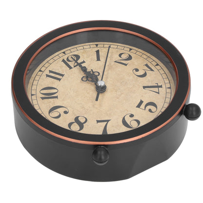 Schwarzer Retro Wecker – Mute Metal Design – Dekorativ & Funktional