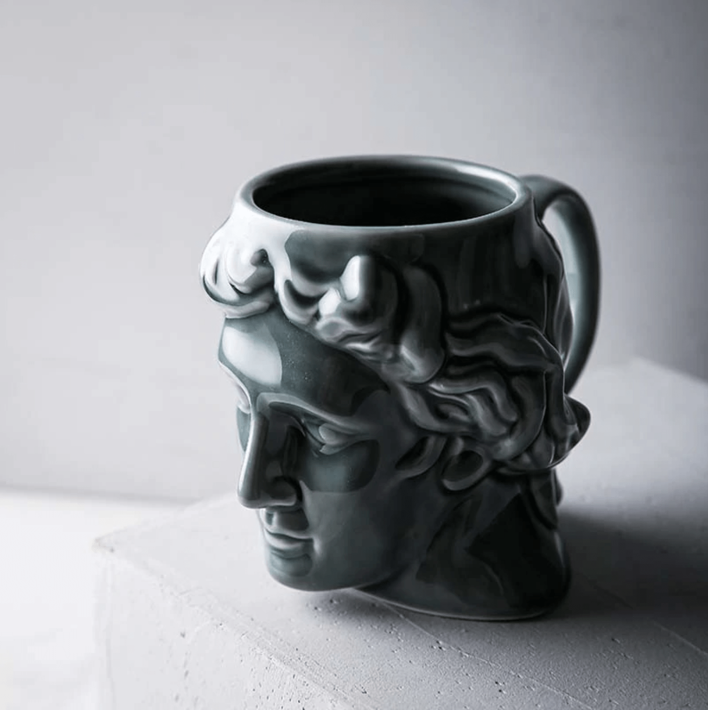 David Kopf Tasse – Keramik Becher mit Skulptur – 18oz Kapazität & Moderne Farben