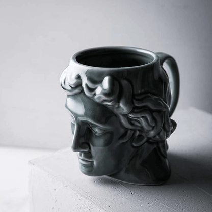 David Kopf Tasse – Keramik Becher mit Skulptur – 18oz Kapazität & Moderne Farben