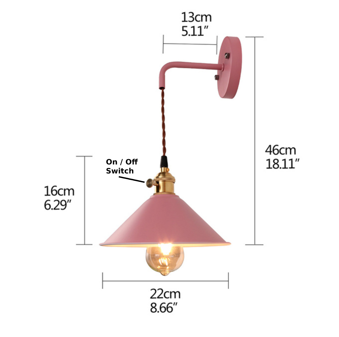 Wandlampe aus farbigem Metall im Vintage-Stil im Landhausstil