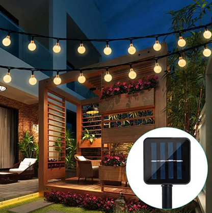 TwinkleGlow™ Solar LED Lichterkette | Außenbeleuchtung für Garten & Terrasse | Wasserdichte Funkellichter für jede Saison