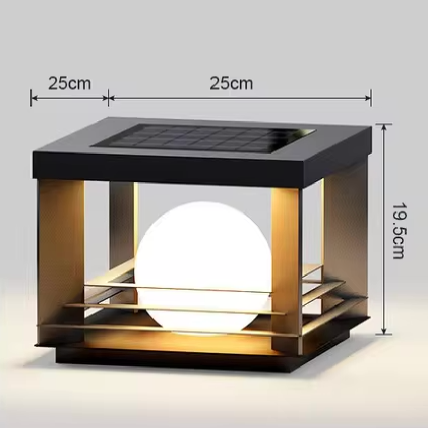 Garduru Solar-Pfeilerlampe | Moderne LED-Außenbeleuchtung | Wetterfest | Nachhaltige Gartendeko