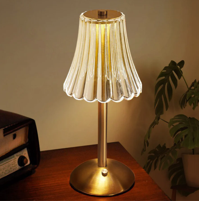 Drahtlose Retro-LED-Tischlampe | USB-aufladbar & elegantes Design