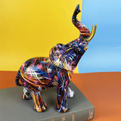 Vibrant Abstract Elephant Figurfigur