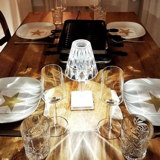 Elegante Kristall-Acryl- Tischlampe