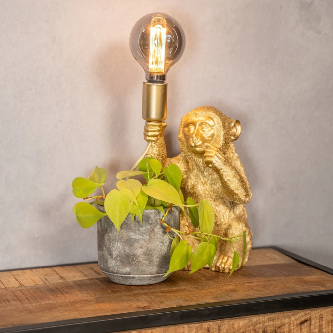 Goldene Affe Tischlampe