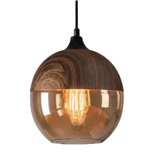 Stylische skandinavische Holzpendelleuchte